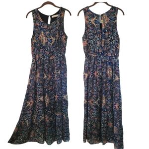 Lara Guidotti Silk Blend Floral Paisley Sleeveless Maxi Dress Sz L Boho Flowy